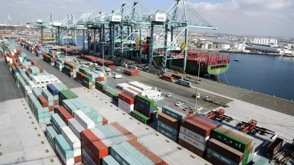 Cargo containers are ready for transportation at the Port of Los Angeles