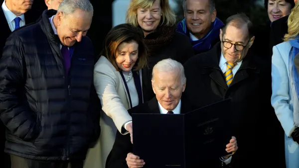 Biden and lawmakers at the Respect for Marriage Act signing.