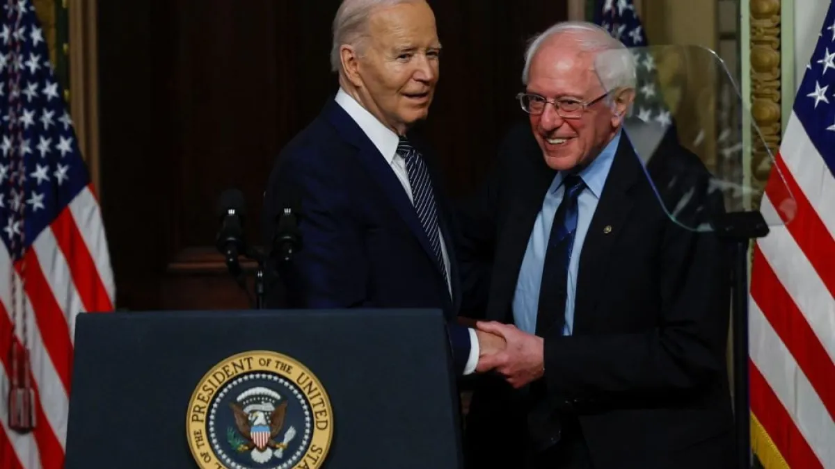 Biden and Sanders joined forces on Wednesday. Biden and Sanders joined forces on Wednesday.