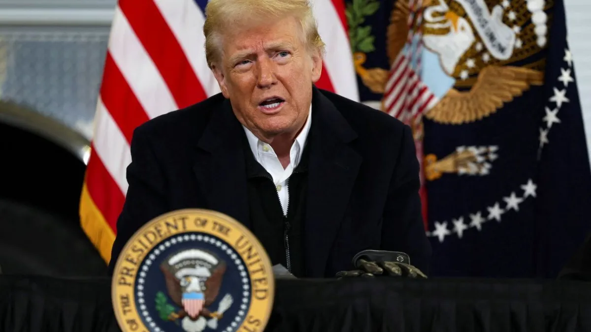 Trump at a disaster briefing in Asheville, North Carolina, on Friday (Reuters)