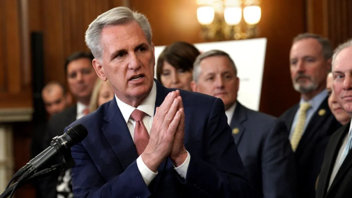McCarthy at Thursday's news conference McCarthy at Thursday's news conference