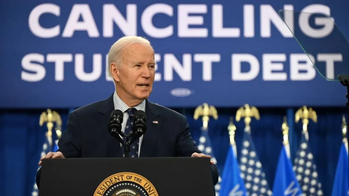 Biden spoke at Madison College in Madison, Wisconsin.