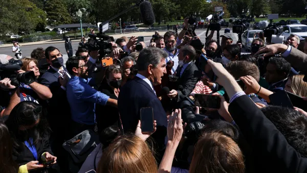  U.S. Senator Joe Manchin faces reporters at the U.S. Capitol in Washington