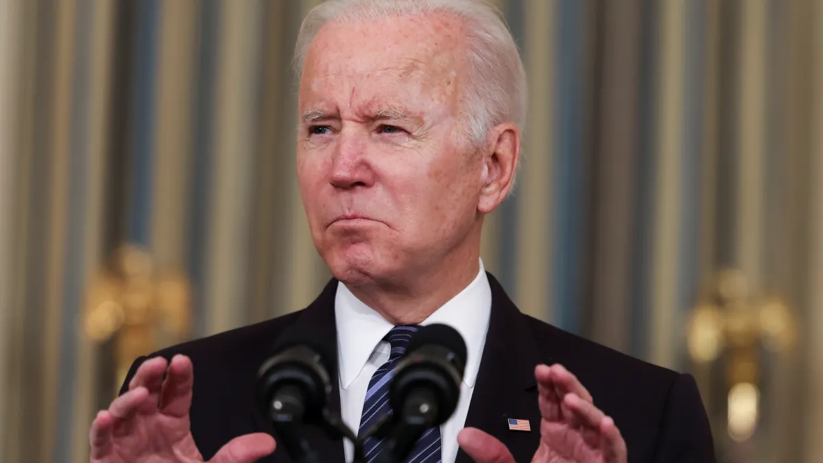 U.S. President Joe Biden delivers remarks on the October jobs report at the White House