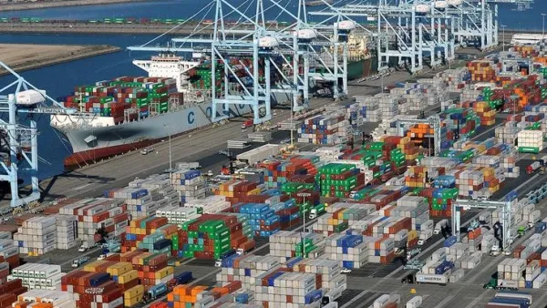 FILE PHOTO: Shipping containers sit at the ports of Los Angeles and Long Beach, California, U.S. on February 6, 2015.  REUTERS/Bob Riha, Jr./File Photo 