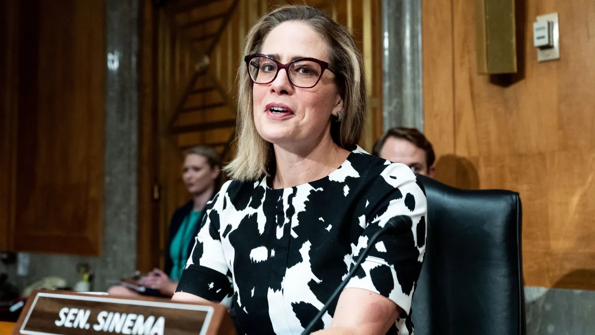 Sinema is the center of attention. Sinema is the center of attention.