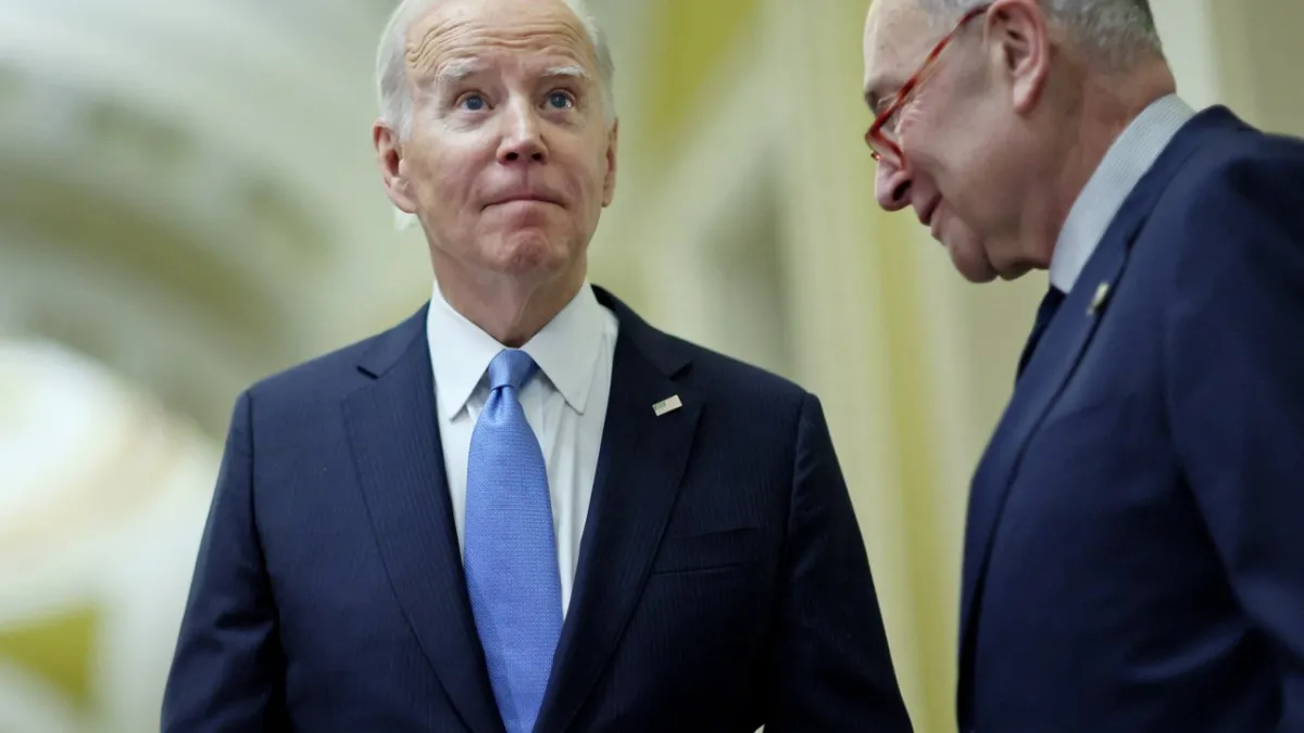 President Biden met with Senate Democrats and Majority Leader Chuck Schumer on Thursday President Biden met with Senate Democrats and Majority Leader Chuck Schumer on Thursday