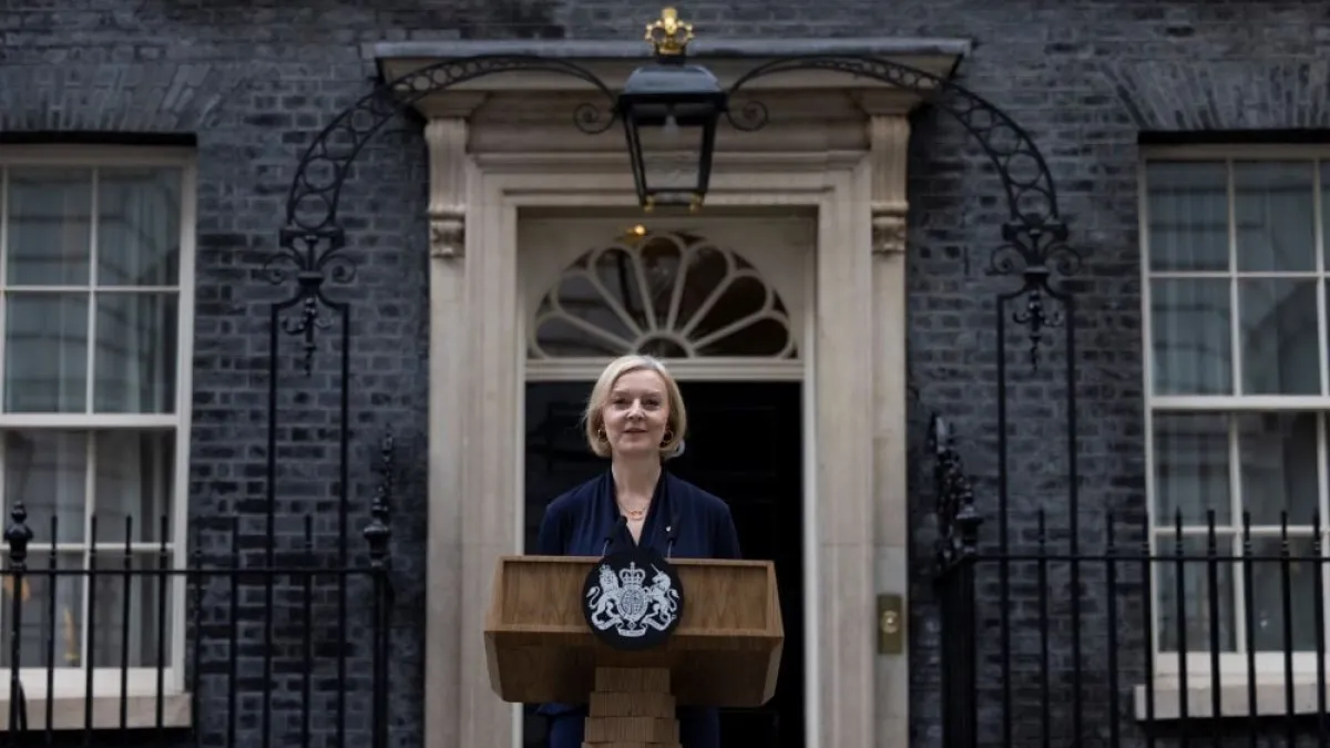 Truss announcing her resignation Truss announcing her resignation