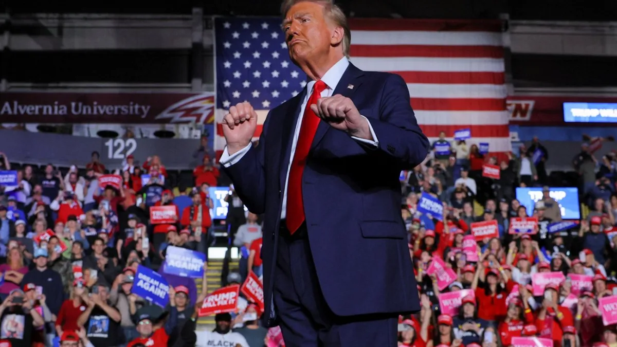 Trump in Reading, Pennsylvania, today Trump in Reading, Pennsylvania, today