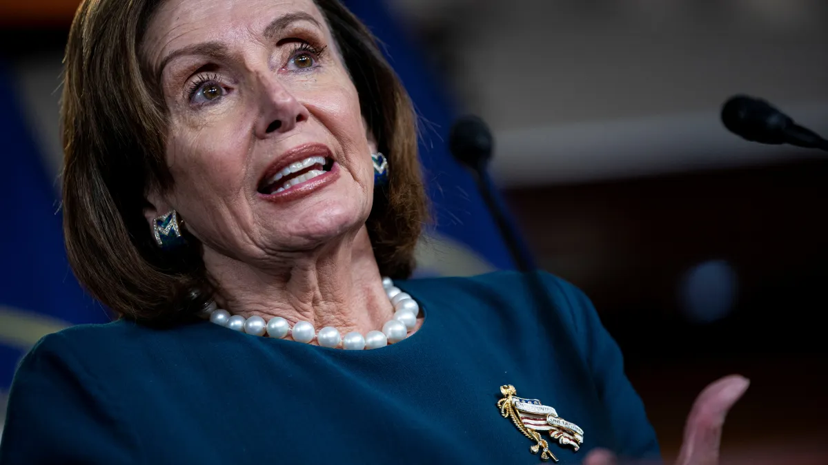 House Speaker Nancy Pelosi (D-CA) speaks during her weekly news conference on Capitol Hill