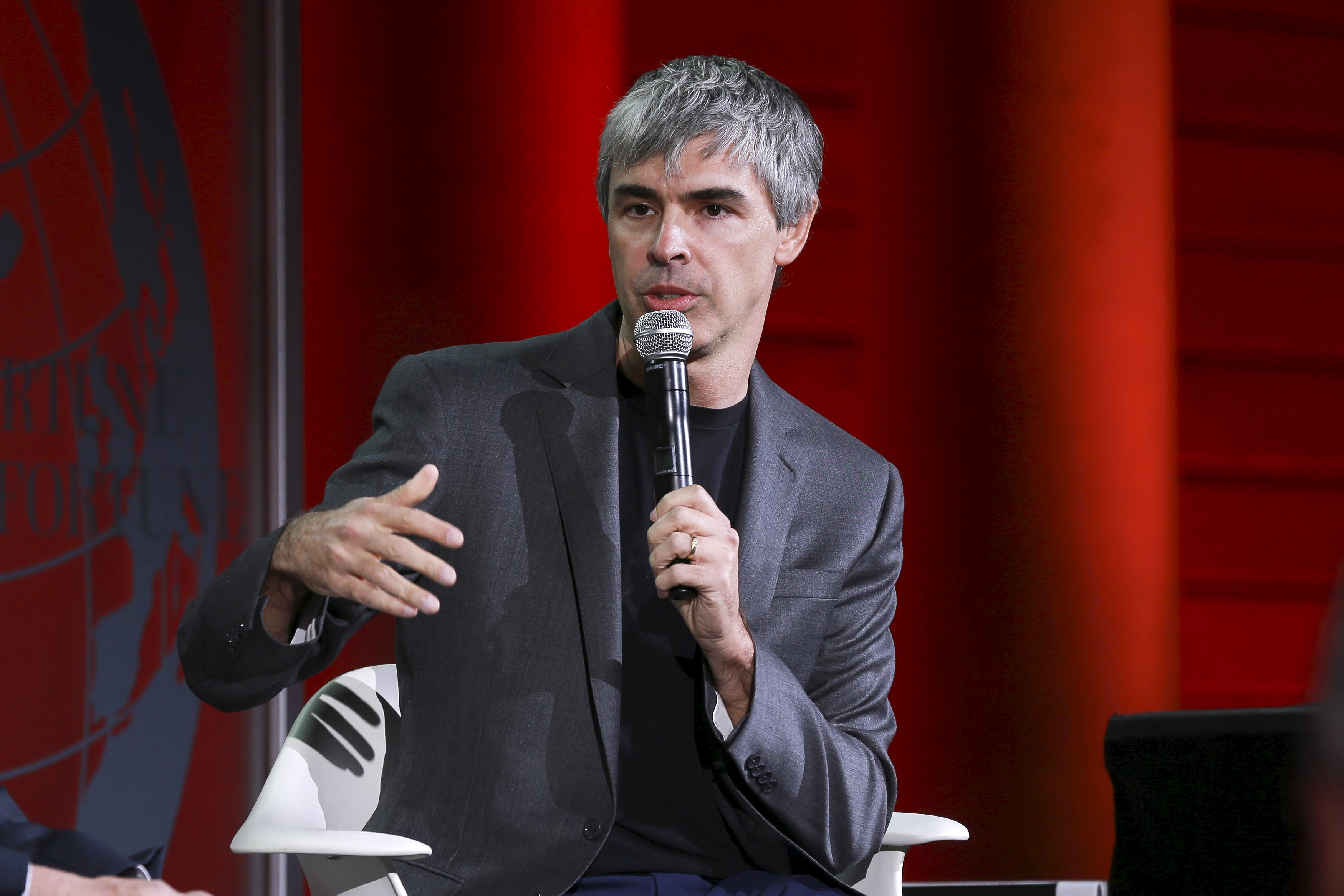 Larry Page, CEO and Co-founder of Alphabet, participates in a conversation with Fortune editor Alan Murray at the 2015 Fortune Global Forum in San Francisco