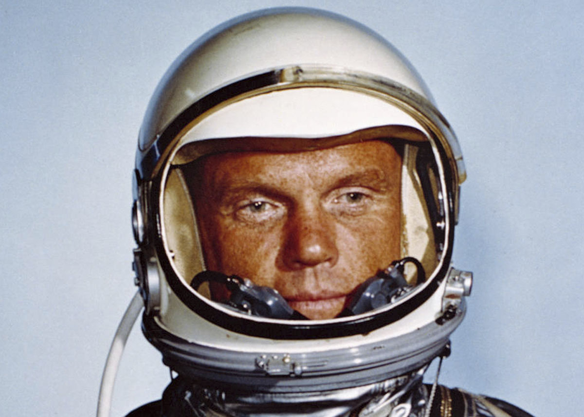 NASA photo of Astronaut John H. Glenn, Jr., in his Mercury flight suit