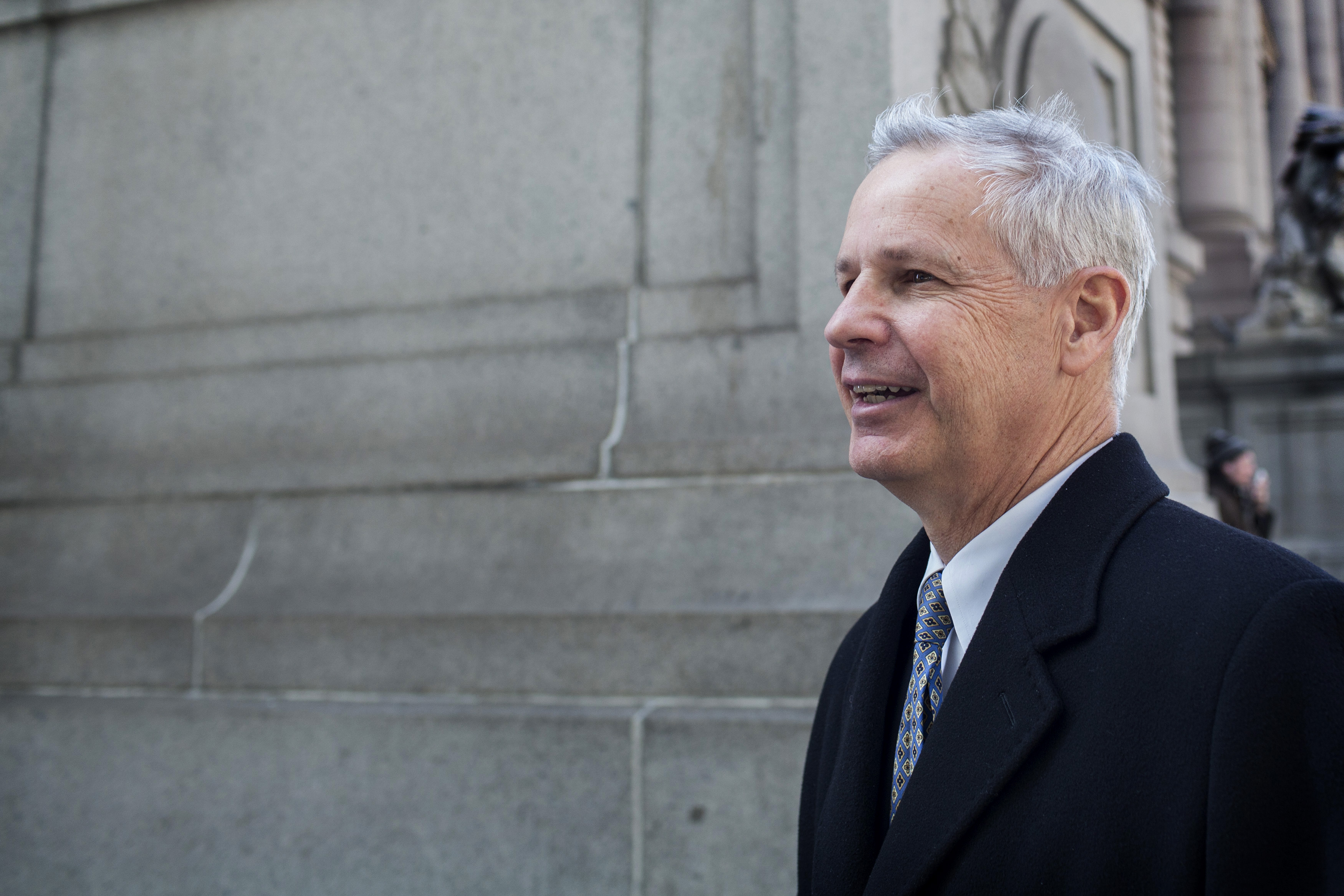 Dish Network Corp Chairman Charles Ergen exits the US Bankruptcy court in New York