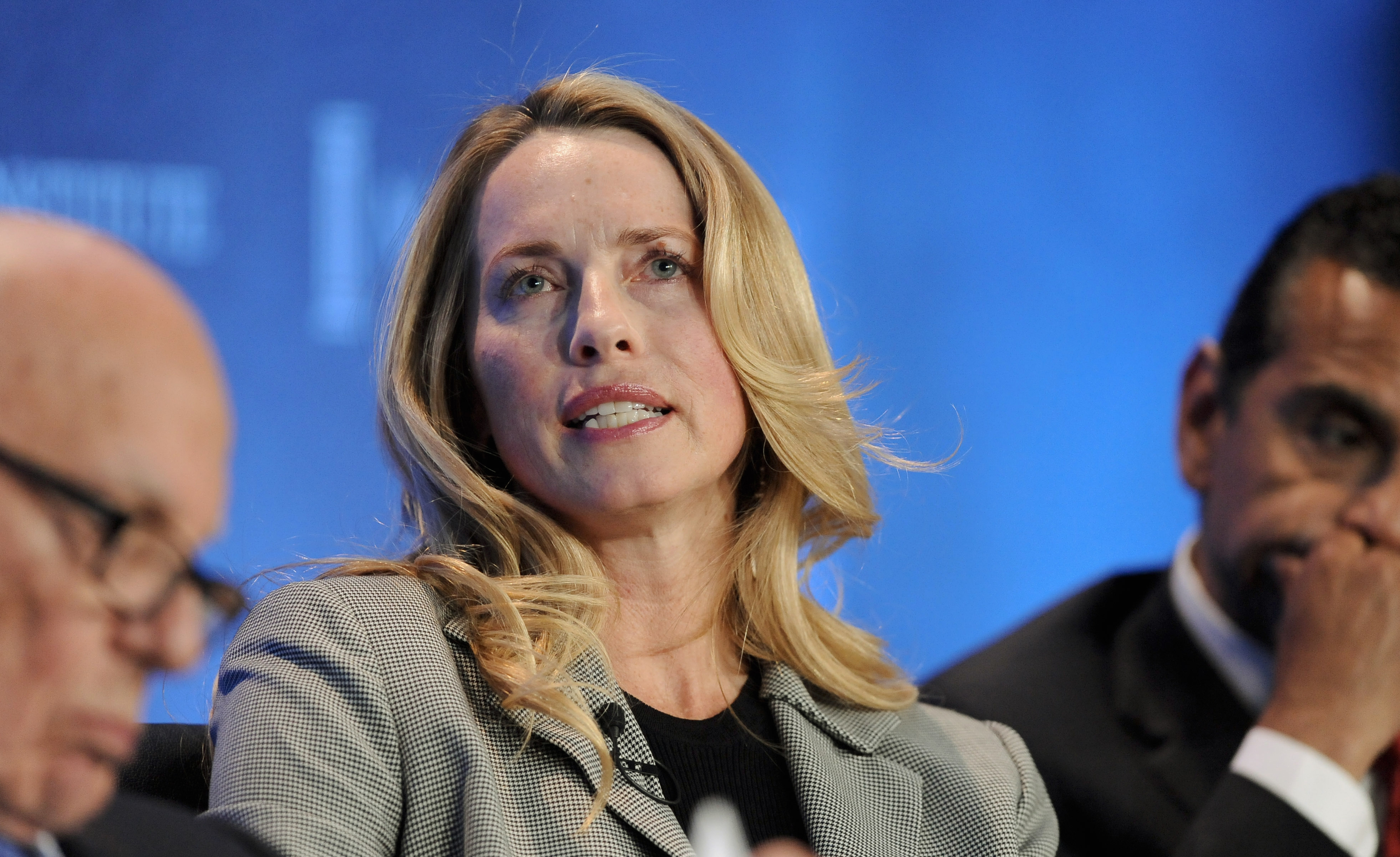 Powell Jobs, founder and chair of Emerson Collective, takes part in a panel discussion titled "Immigration Strategy for the Borderless Economy" at the Milken Institute Global Conference in Beverly Hills, California