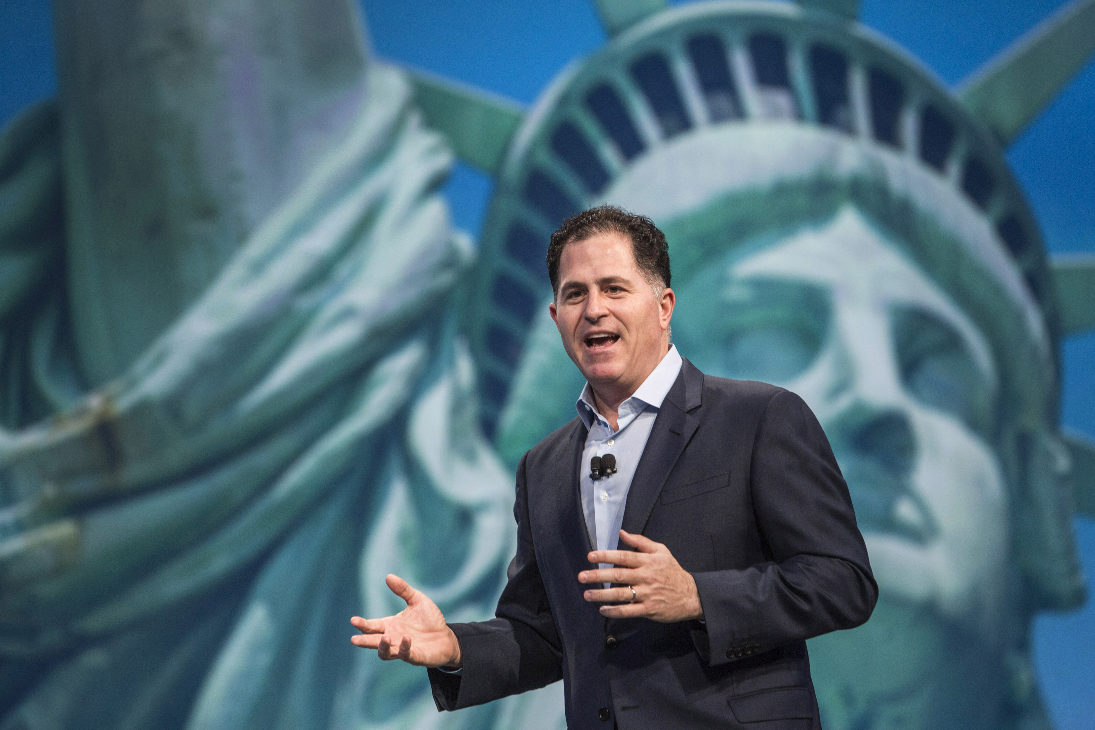 Dell, chief executive of Dell Inc, delivers his keynote speech at the All Things Oracle OpenWorld Summit in San Francisco, California