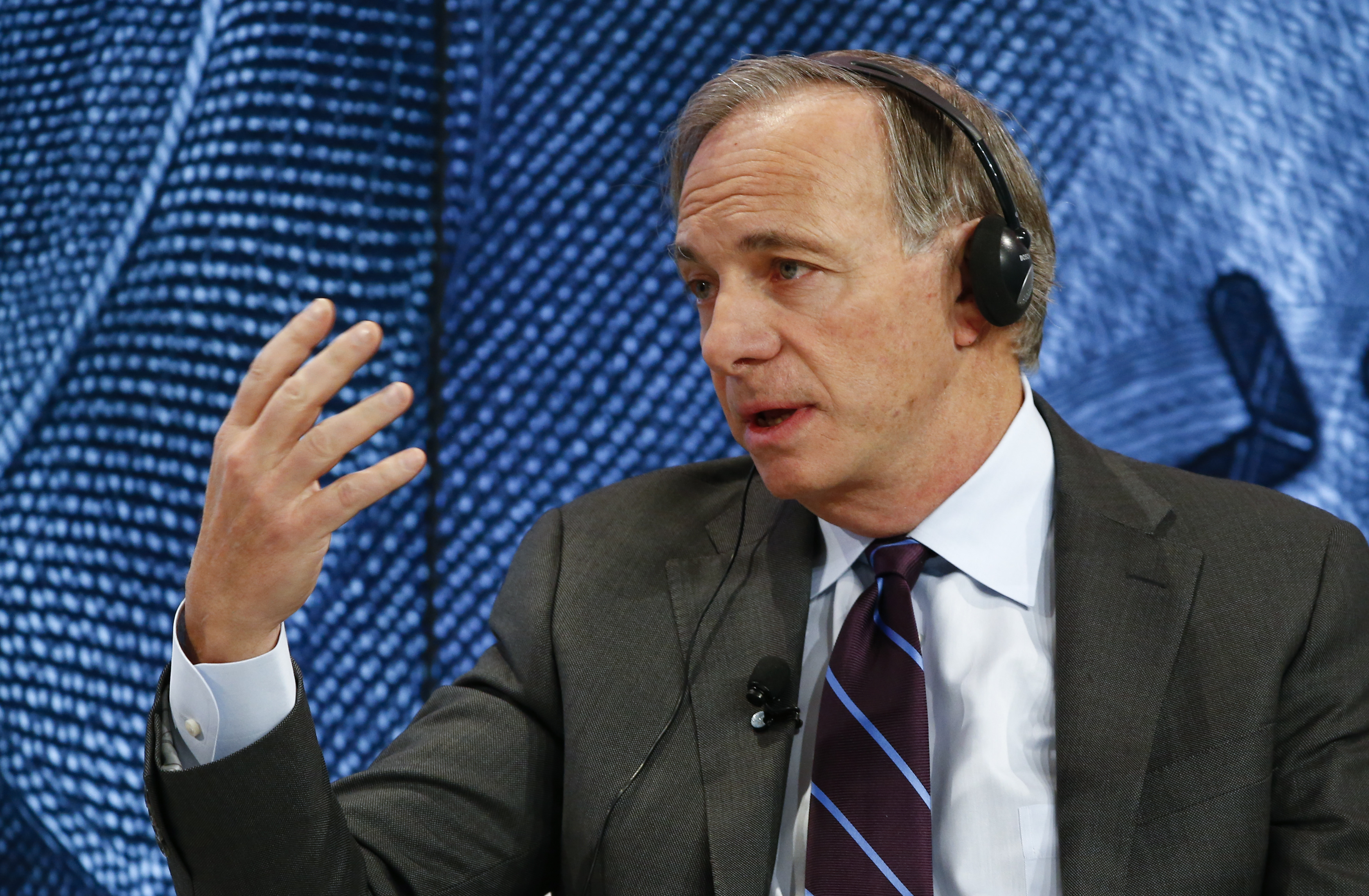 Dalio, Chairman and Chief Investment Officer, Bridgewater Associates attends the session 'Where Is the Chinese Economy Heading?' of the annual meeting of the World Economic Forum (WEF) in Davos