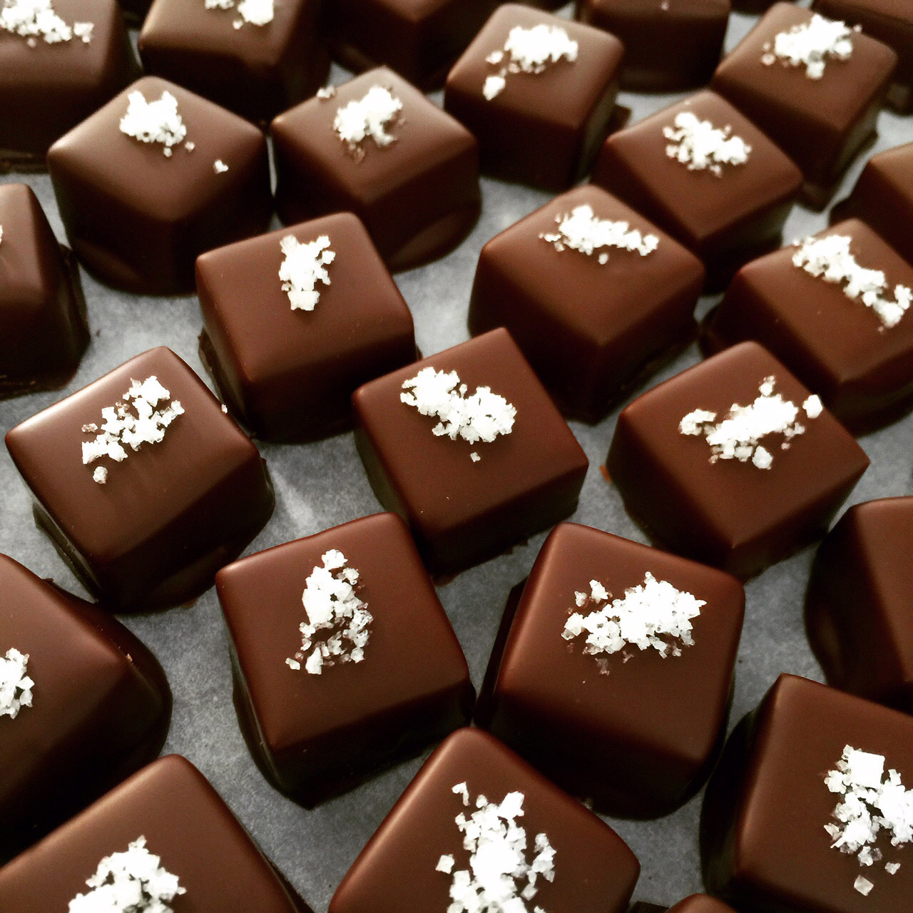 Dark Chocolate Covered Sea Salt Caramels