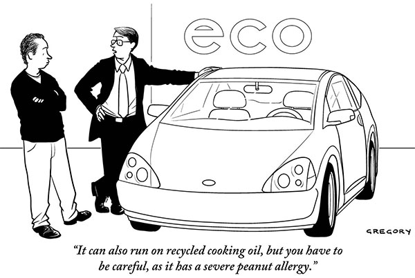 “It can also run on recycled cooking oil, but you have to be careful, as it has a severe peanut allergy.”