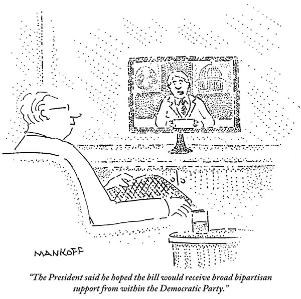“The President said he hoped the bill would receive broad bipartisan support from within the Democratic Party.”