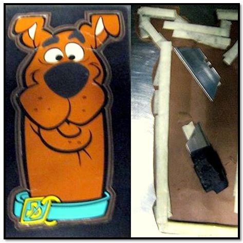 Razor Blades Inside a Scooby-Doo Greeting Card