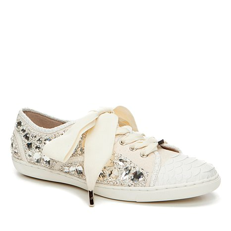 HSN’s Cinderella Collection Designed by Donald Pliner  Pair of Crystal-Encrusted Lace-Up Sneakers, $350