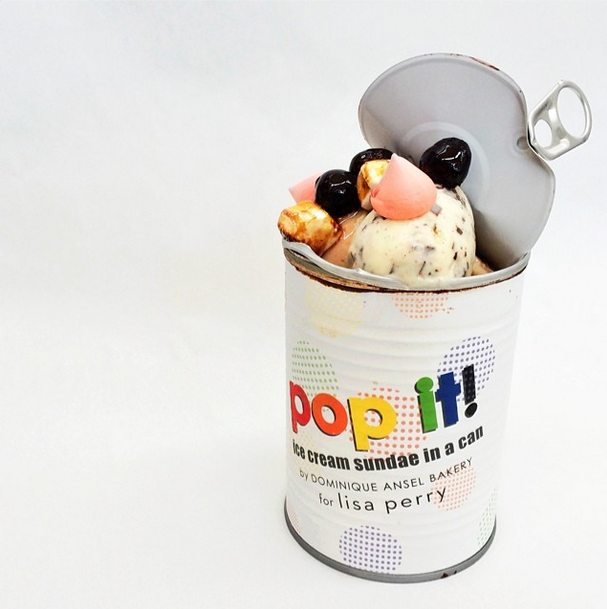 Ice-cream sundae in a can