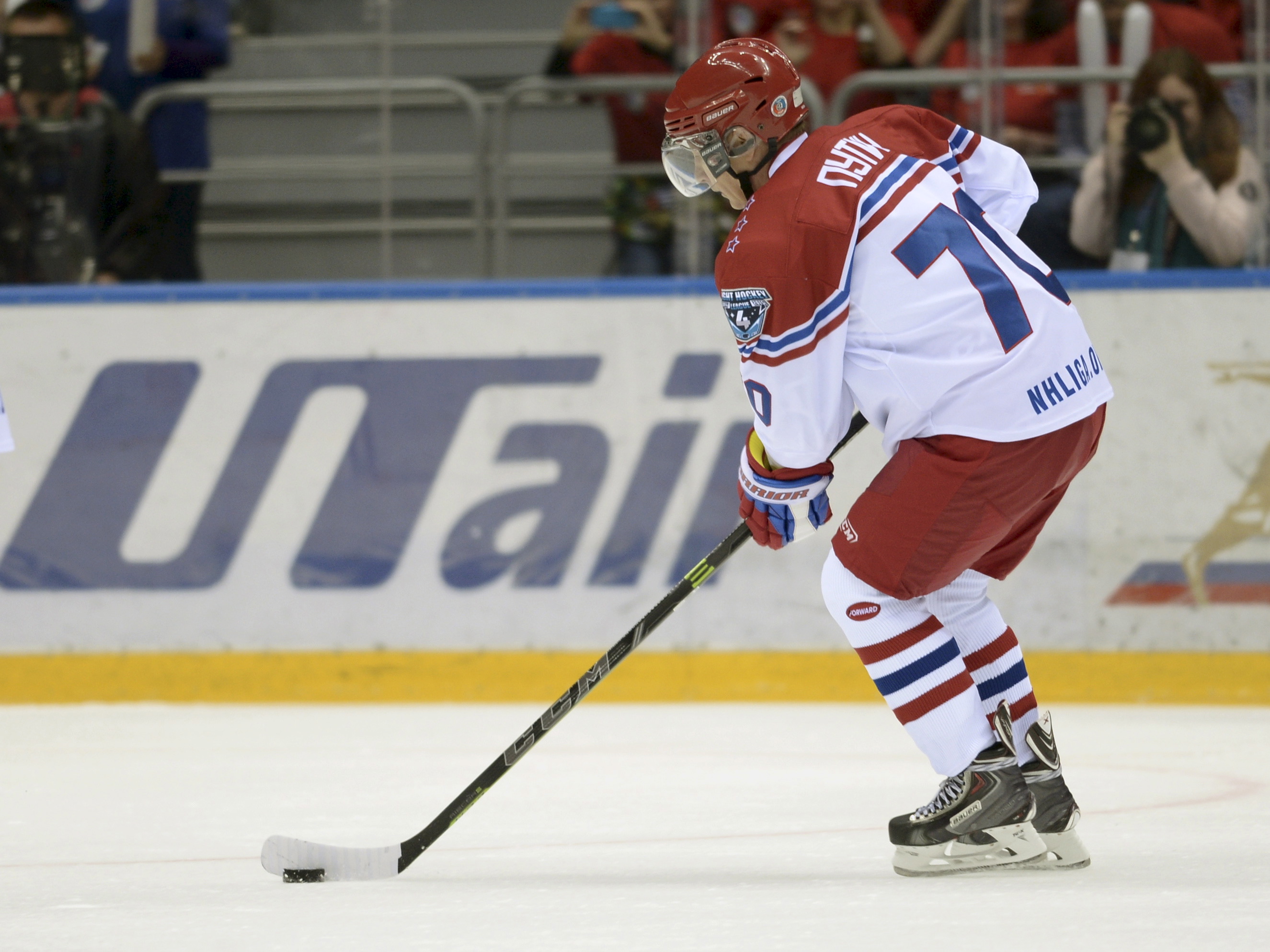 Russian President Putin takes part in gala match organised by Night Ice Hockey League in Sochi