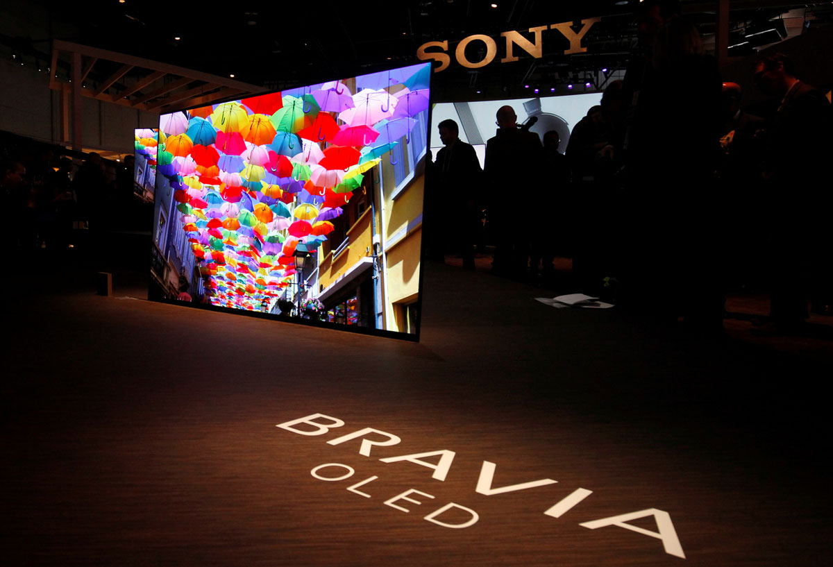 Sony Bravia OLED televisions are displayed during a Sony news conference at the 2017 CES in Las Vegas