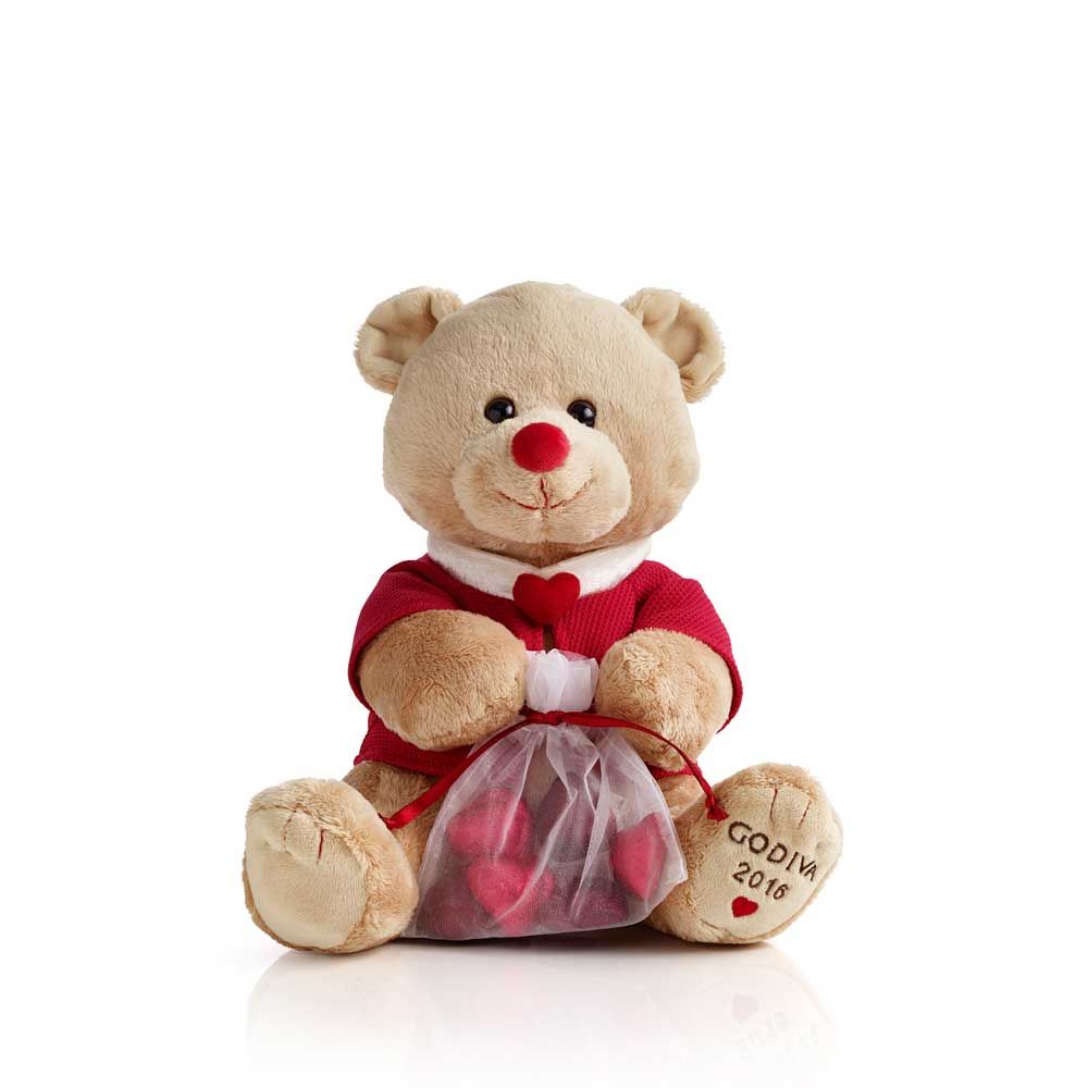 Teddy Bear with Chocolate Hearts