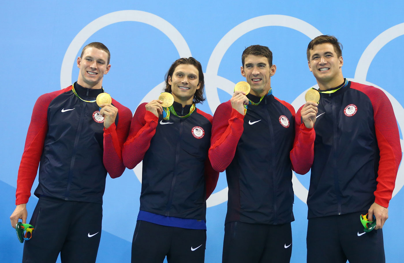 Swimming - Men's 4 x 100m Medley Relay Victory Ceremony