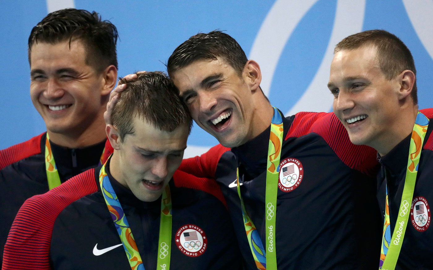 Swimming - Men's 4 x 100m Freestyle Relay Victory Ceremony