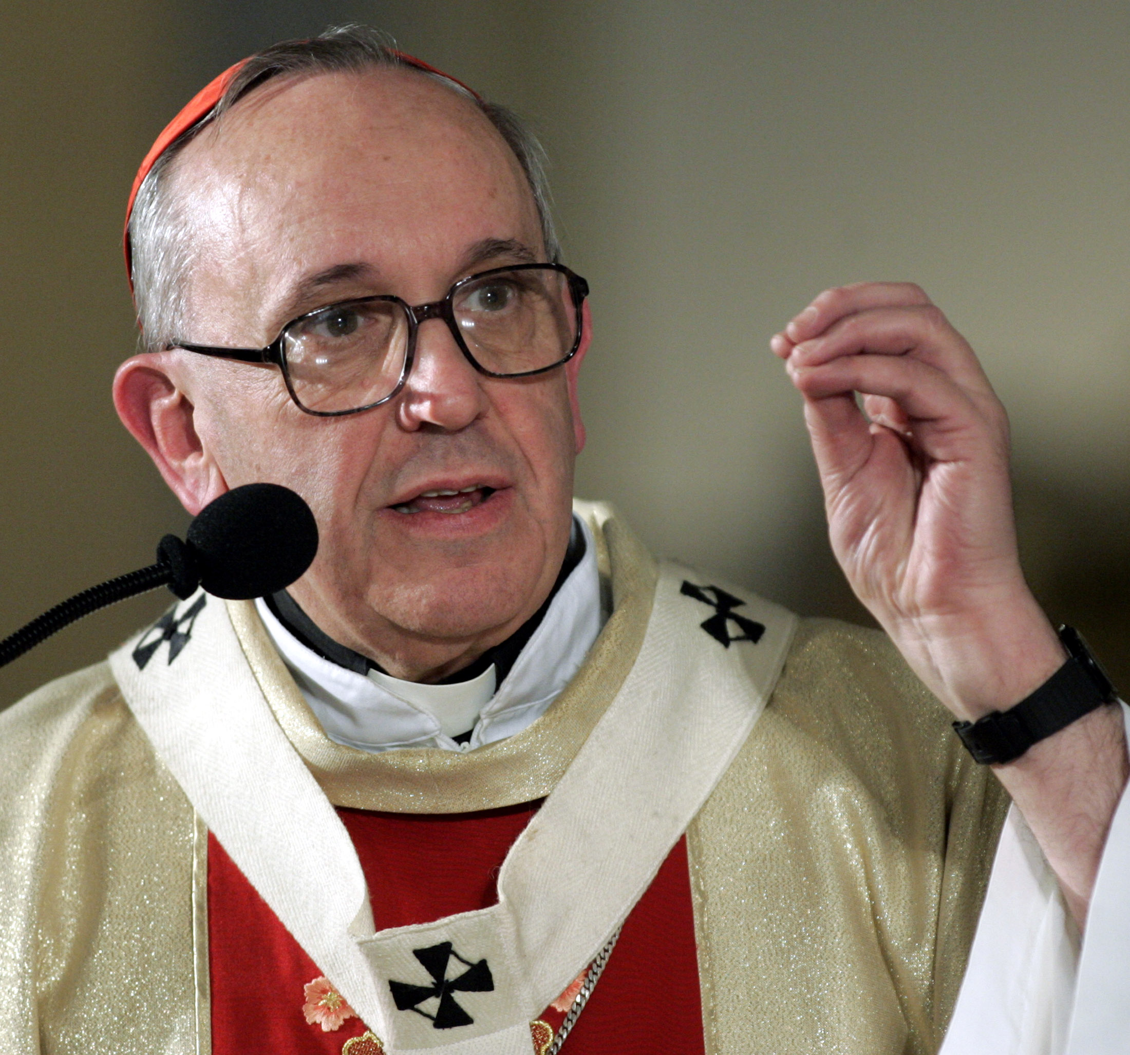 Cardinal Jorge Mario Bergoglio Conducts Mass in Honor of Pope John Paul II 