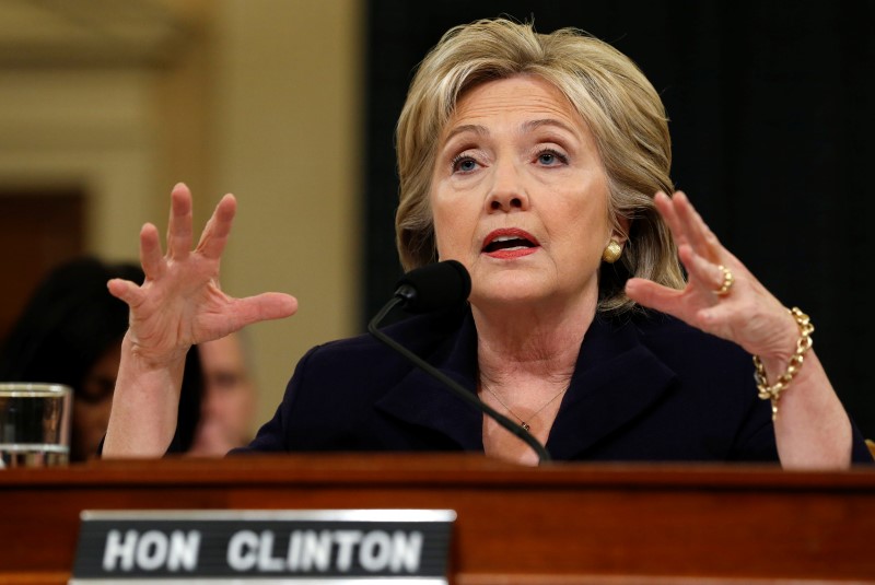 Democratic presidential candidate Hillary Clinton testifies before the House Select Committee on Benghazi, on Capitol Hill in Washington October 22, 2015.    REUTERS/Jonathan Ernst 