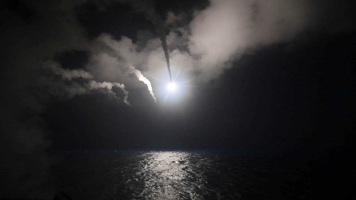 U.S. Navy guided-missile destroyer USS Porter (DDG 78) conducts strike operations while in the Mediterranean Sea