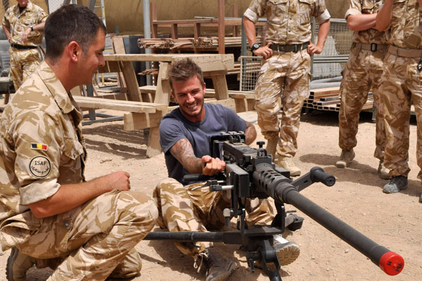 David Beckham Visits British Soldiers in Afghanistan