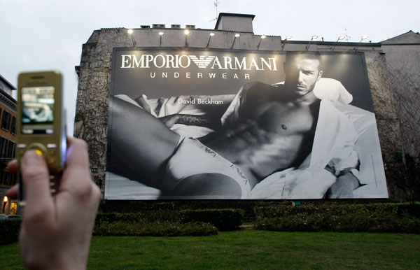 David Beckham's Armani Billboard in Milan