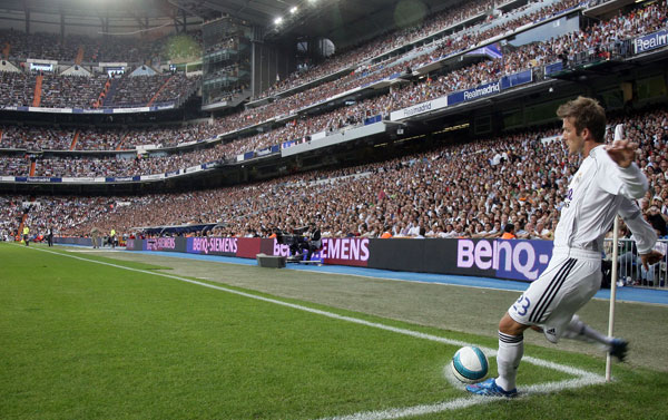 David Beckham Taking A Corner for Real Madrid