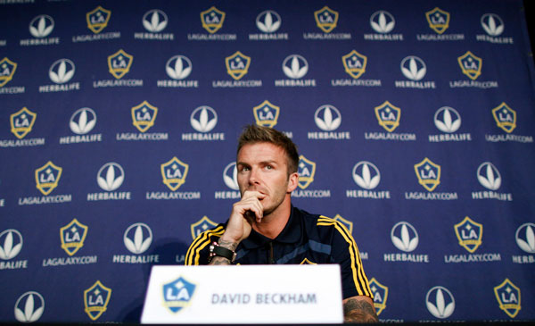 David Beckham at an LA Galaxy Press Conference