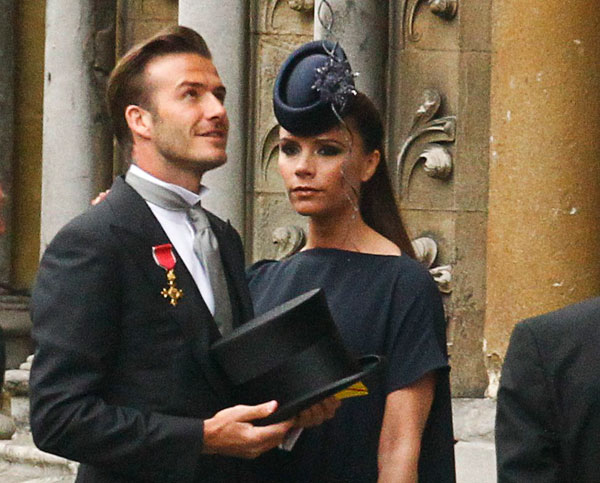 David and Victoria Beckham Attend the Royal Wedding