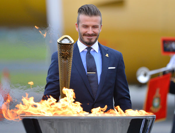 David Beckham Lights the Olympic Flame