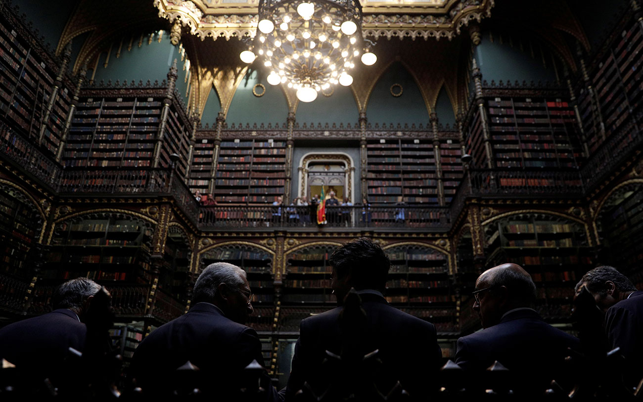 Portugal's Prime Minister Antonio Costa attends a ceremony at the Real Gabinete de Leitura Portuguesa during an official visit in Rio de Janeiro