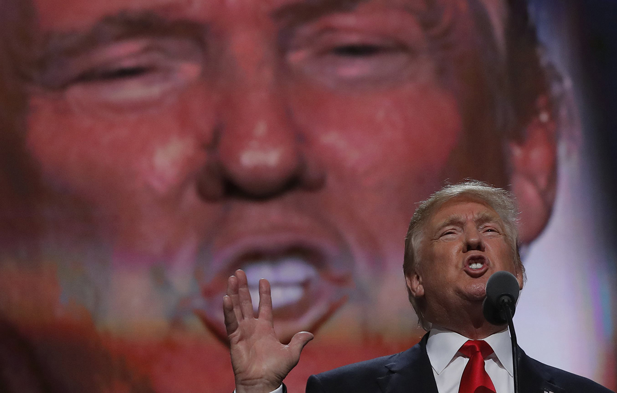 Republican U.S. presidential nominee Donald Trump speaks during the final session of the Republican National Convention in Cleveland