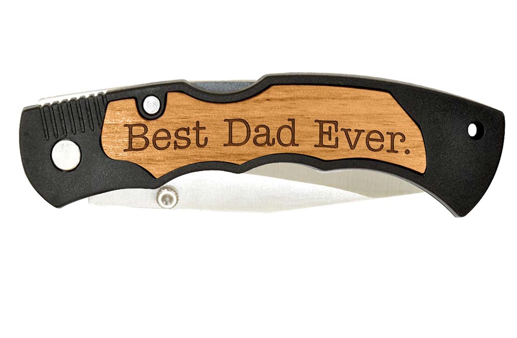 "Best Dad Ever" Laser Engraved Pocket Knife - $19.99