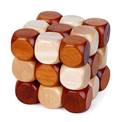  Snake Cube Wooden Brain Teaser Puzzle, $8