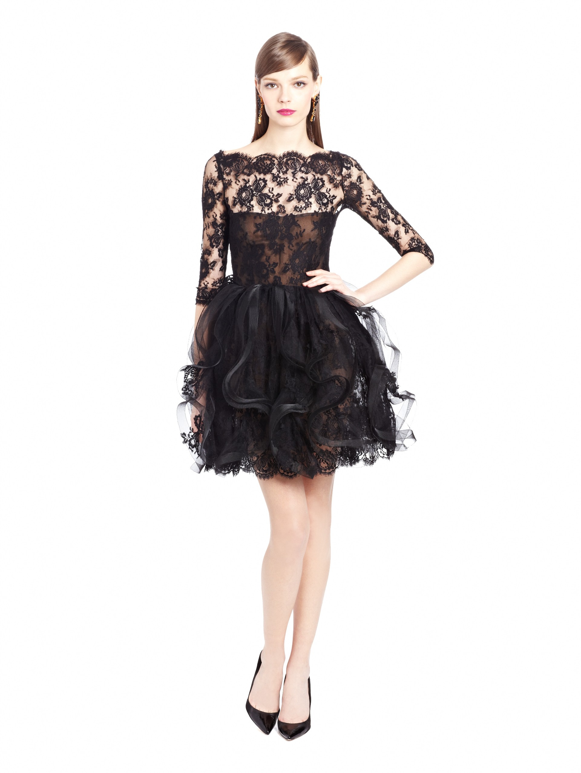 oscardelarenta.com/ready-to-wear/ruffled-tulle-and-lace-cocktail-dress