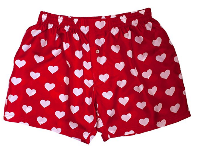 Red Silk Heart Boxers