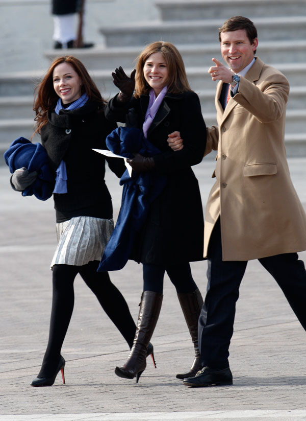 		<p>Former president George W. Bush's daughters Barbara, Jenna, and son-in-law Henry Hager are seen outside the U.S. Capitol building during the inauguration ceremony of Barack Obama in Washington January 20, 2009.</p>