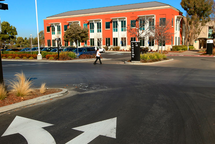 A view from the street of Facebook's new home. 