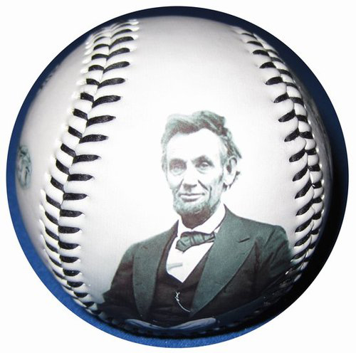 		<p>Nothing says "America" like baseball and Lincoln.</p>