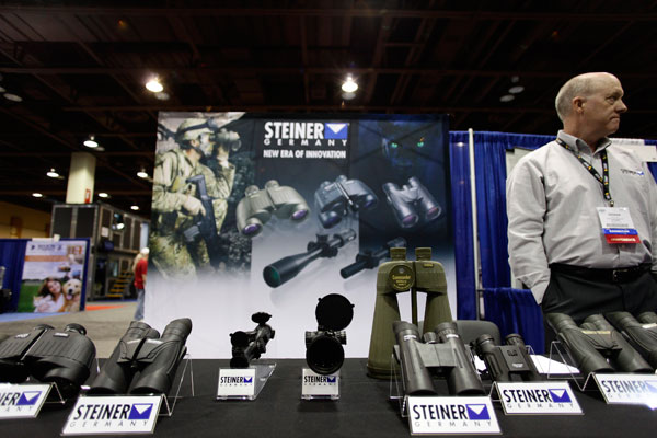 		<p>Steiner binoculars are displayed at the seventh annual Border Security Expo in Phoenix, Arizona March 12, 2013. Products and services from over 100 companies are on display, showing the latest technology in security products and drawing law enforceme